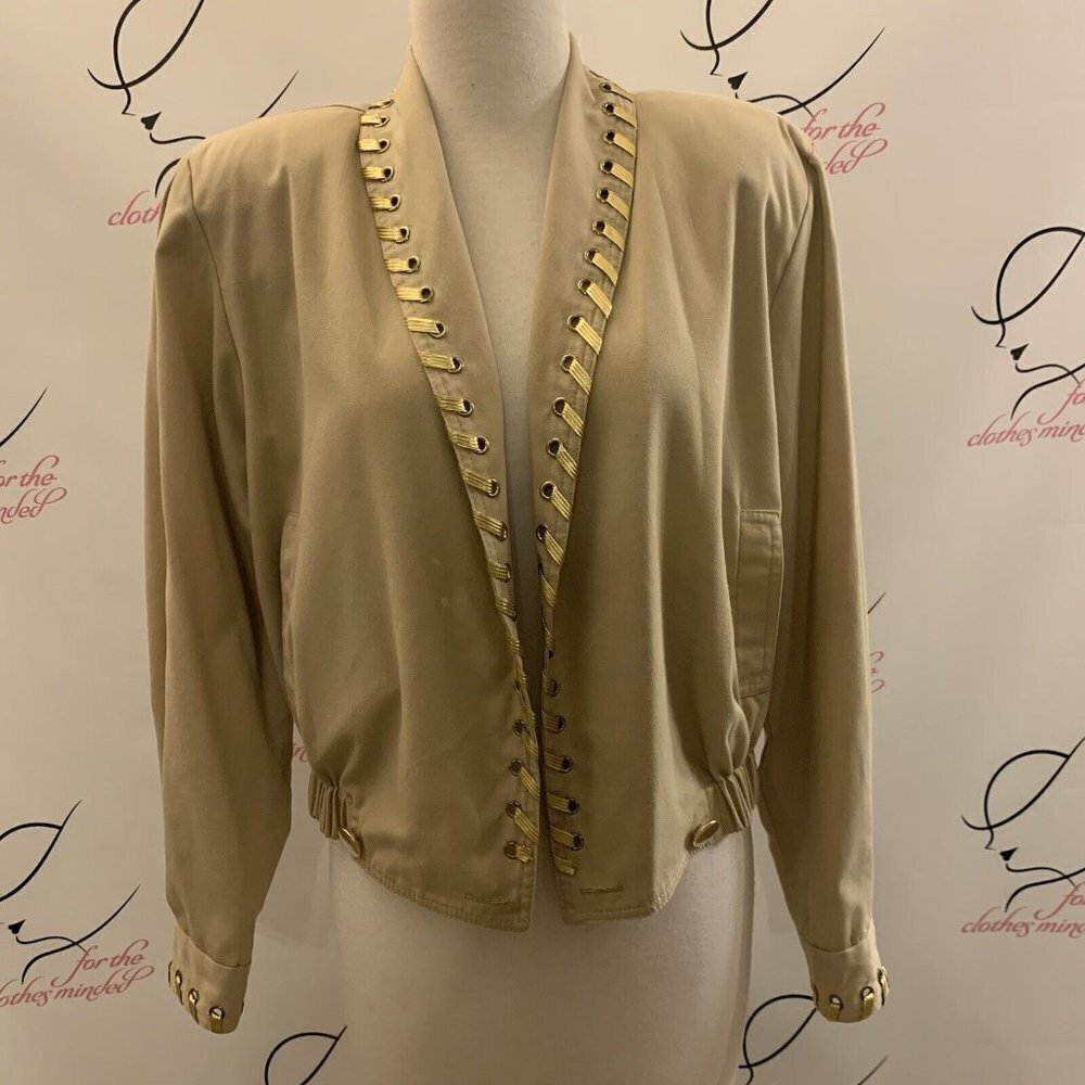 Vintage 80’s N.R.1. USA. Metallic Cording Bomber Jacket. Size 6. WTC